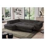 Narożnik - PEDRO L - strona lewa - ciemnoszary, plusz