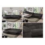 Narożnik - PEDRO L - strona lewa - ciemnoszary, plusz