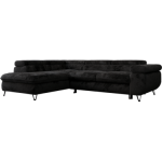 Narożnik - PEDRO L - strona lewa - czarny, plusz