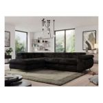 Narożnik - PEDRO L - strona lewa - czarny, plusz