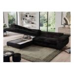 Narożnik - PEDRO L - strona lewa - czarny, plusz