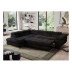 Narożnik - PEDRO L - strona lewa - czarny, plusz
