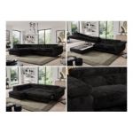 Narożnik - PEDRO L - strona lewa - czarny, plusz