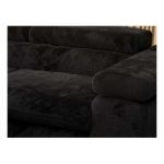 Narożnik - PEDRO L - strona lewa - czarny, plusz