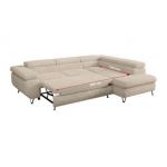 Narożnik - PEDRO L - strona lewa - kremowy, plusz