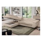 Narożnik - PEDRO L - strona lewa - kremowy, plusz