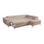 Narożnik - PEDRO L - strona lewa - beżowy, plusz