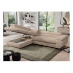 Narożnik - PEDRO L - strona lewa - beżowy, plusz