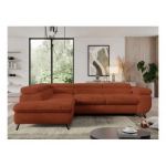 Narożnik - PEDRO L - strona lewa - pomarańczowy, plusz