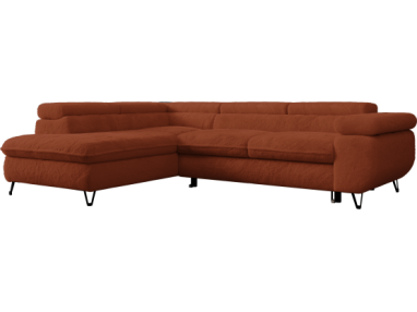 Narożnik - PEDRO L - strona lewa - pomarańczowy, plusz