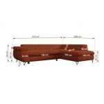 Narożnik - PEDRO L - strona lewa - pomarańczowy, plusz