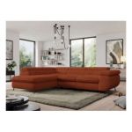 Narożnik - PEDRO L - strona lewa - pomarańczowy, plusz