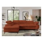 Narożnik - PEDRO L - strona lewa - pomarańczowy, plusz