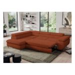 Narożnik - PEDRO L - strona lewa - pomarańczowy, plusz