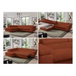 Narożnik - PEDRO L - strona lewa - pomarańczowy, plusz