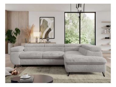 Narożnik - PEDRO L - strona prawa - jasnoszary, plusz