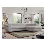 Narożnik - PEDRO L - strona prawa - jasnoszary, plusz