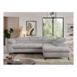 Narożnik - PEDRO L - strona prawa - jasnoszary, plusz