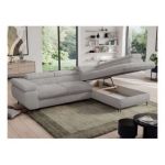 Narożnik - PEDRO L - strona prawa - jasnoszary, plusz