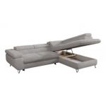 Narożnik - PEDRO L - strona prawa - jasnoszary, plusz