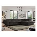 Narożnik - PEDRO L - strona prawa - ciemnoszary, plusz