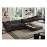 Narożnik - PEDRO L - strona prawa - ciemnoszary, plusz