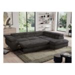 Narożnik - PEDRO L - strona prawa - ciemnoszary, plusz