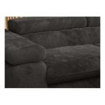 Narożnik - PEDRO L - strona prawa - ciemnoszary, plusz