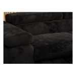 Narożnik - PEDRO L - strona prawa - czarny, plusz