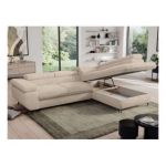 Narożnik - PEDRO L - strona prawa - kremowy, plusz