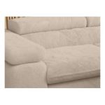 Narożnik - PEDRO L - strona prawa - kremowy, plusz