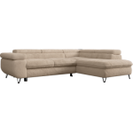 Narożnik - PEDRO L - strona prawa - beżowy, plusz