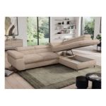 Narożnik - PEDRO L - strona prawa - beżowy, plusz