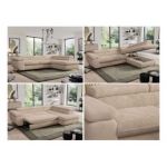 Narożnik - PEDRO L - strona prawa - beżowy, plusz