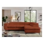 Narożnik - PEDRO L - strona prawa - pomarańczowy, plusz