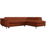 Narożnik - PEDRO L - strona prawa - pomarańczowy, plusz