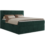 Łóżko kontynentalne TILIANO 160x200 - H3 - ciemnozielony, sztruks
