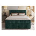 Łóżko kontynentalne TILIANO 160x200 - H3 - ciemnozielony, sztruks
