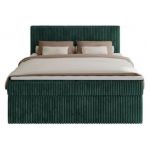 Łóżko kontynentalne TILIANO 200x200 - H3 - ciemnozielony, sztruks
