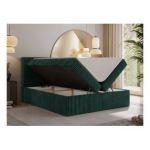 Łóżko kontynentalne TILIANO 140x200 - H4 - ciemnozielony, sztruks