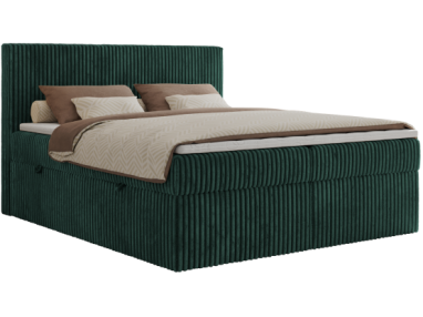 Łóżko kontynentalne TILIANO 160x200 - H4 - ciemnozielony, sztruks