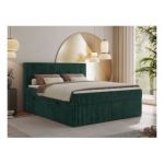 Łóżko kontynentalne TILIANO 180x200 - H4 - ciemnozielony, sztruks