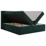 Łóżko kontynentalne TILIANO 180x200 - H4 - ciemnozielony, sztruks
