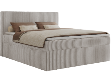 Łóżko kontynentalne TILIANO 180x200 - H3 - jasnoszary, sztruks