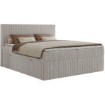 Łóżko kontynentalne TILIANO 180x200 - H3 - jasnoszary, sztruks