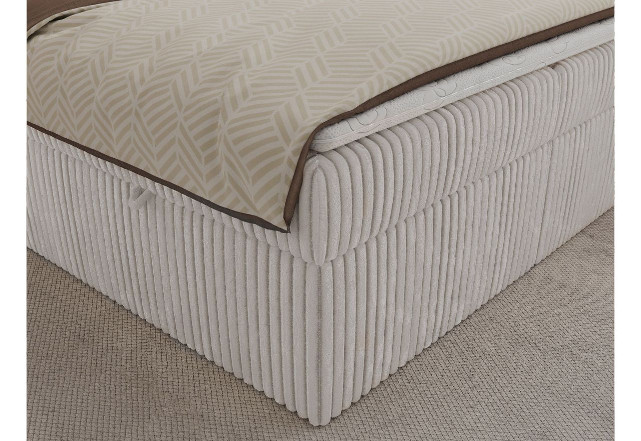 Łóżko kontynentalne TILIANO 180x200 - H3 - jasnoszary, sztruks