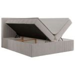 Łóżko kontynentalne TILIANO 140x200 - H4 - jasnoszary, sztruks