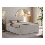 Łóżko kontynentalne TILIANO 160x200 - H4 - jasnoszary, sztruks