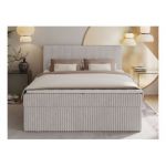 Łóżko kontynentalne TILIANO 160x200 - H4 - jasnoszary, sztruks