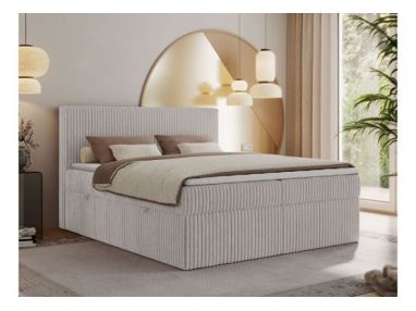 Łóżko kontynentalne TILIANO 180x200 - H4 - jasnoszary, sztruks